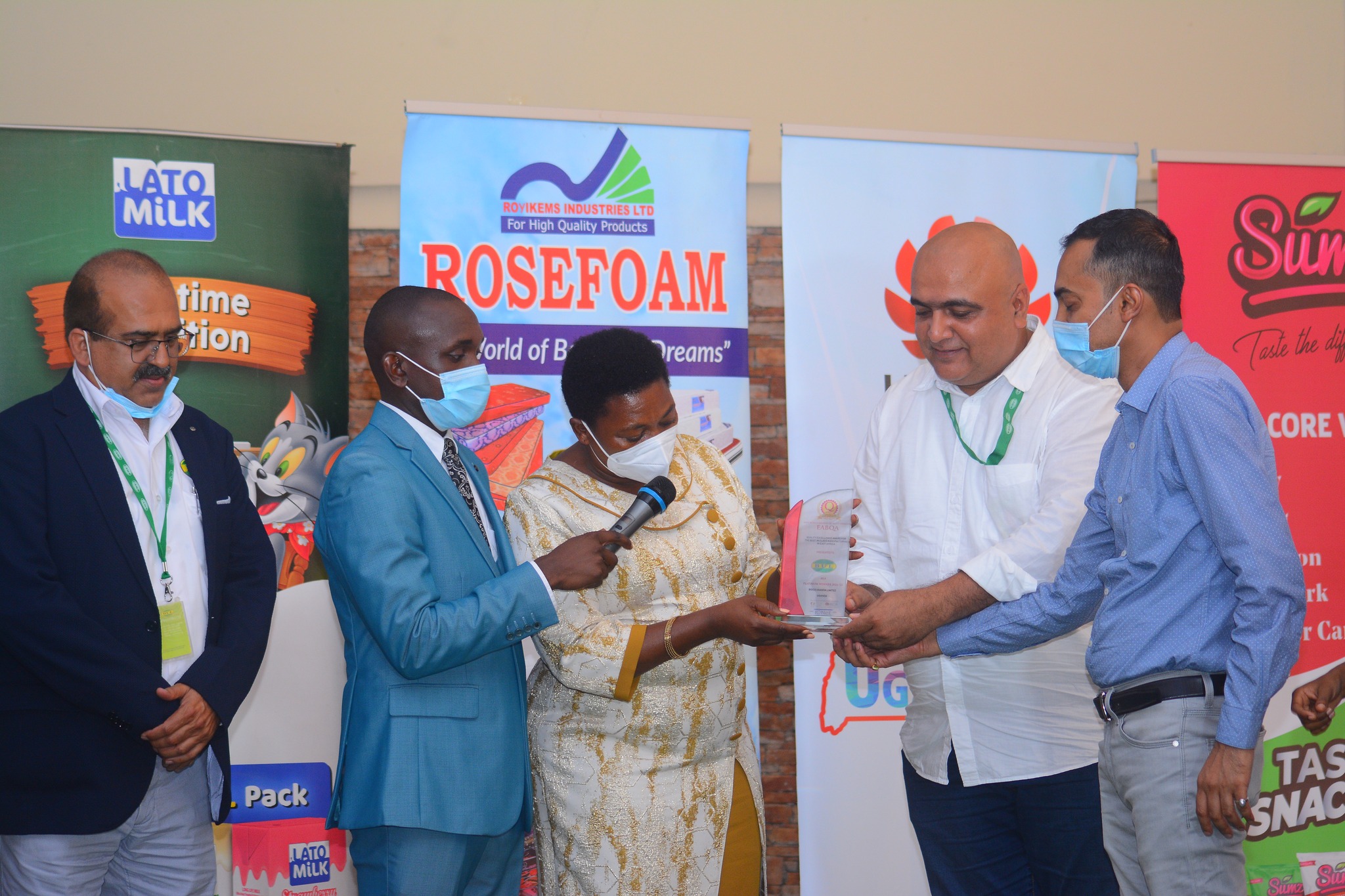 Bidco Uganda team presented by Mr. Sudhir awarded the East Africa Brand Quality Awards 2021