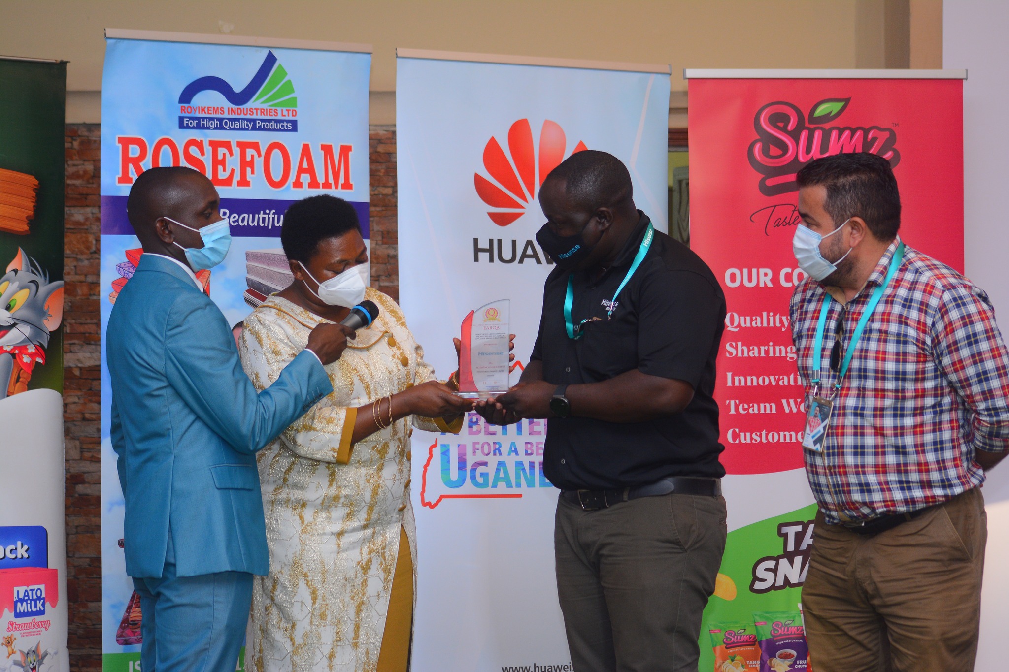 Hisense Uganda awarded during the East Africa Brand Quality Awards 2021