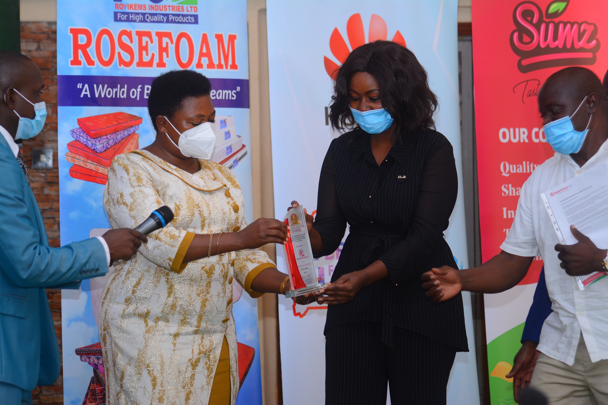 Kenya Airways recieve an award the East Africa Brand Quality Awards 2021